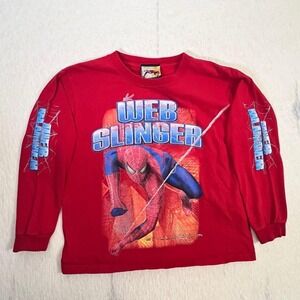 Shirt Spider-Man 2 Web Slinger Long Sleeve Shirt Youth Medium Red Marvel 2004